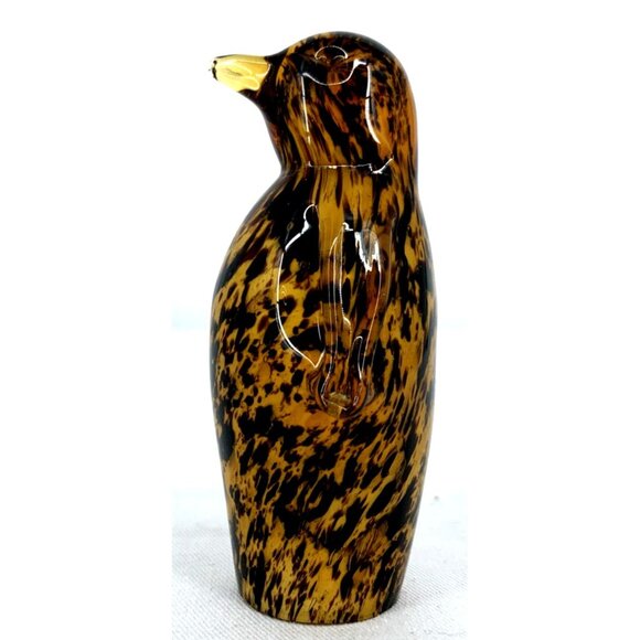Murano Art Glass Penguin Figurine Italy Hand Blown Glass Yellow Black 3.75" - Picture 4 of 6